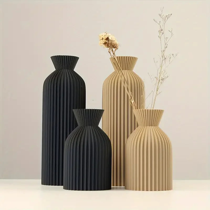 Modern Pleated Decorative Vase